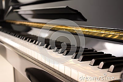 Verical black piano Stock Photo