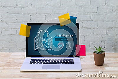 Verification Action professionals working Process Performance Pa Stock Photo