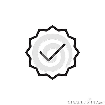 Verified badge icon Outline vector for web ui Vector Illustration