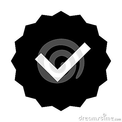 Verified badge vector black color isolated Vector Illustration