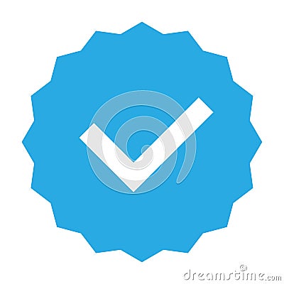 Verified badge vector blue color isolated Vector Illustration