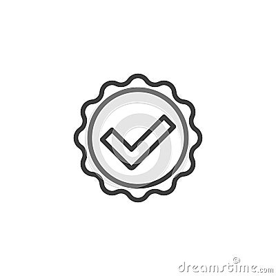 Verified confirmation line icon Vector Illustration