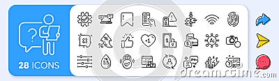 Verified internet, Consulting and Energy inflation line icons. For web app, printing. App line icons. Vector Vector Illustration