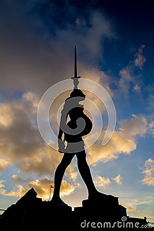 Verity - statue in Ilfracombe of the author Damien Hirst Editorial Stock Photo