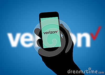 Verizon mobile phone logo Editorial Stock Photo