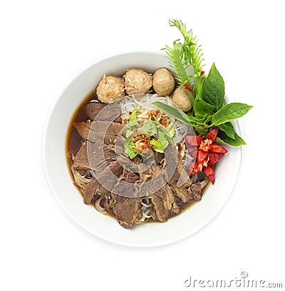 Vermicelli Noodles with Braised Stewed Beef Stock Photo