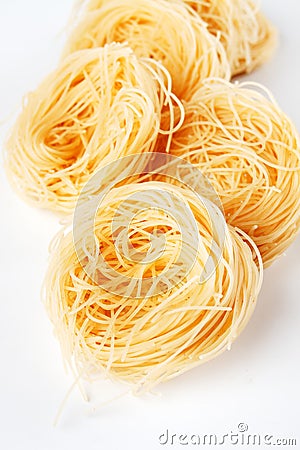 Vermicelli pasta nests Stock Photo