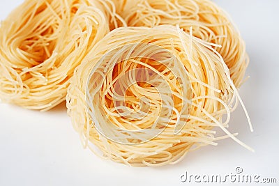 Vermicelli pasta nests Stock Photo