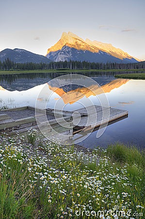 Vermillion Lake at Banff Stock Photo