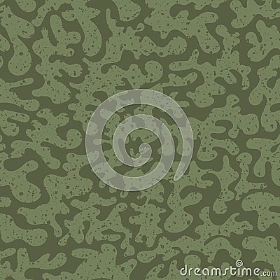 Vermillion vector seamless pattern background. Historical style backdrop in sage green with abstract coral shapes and Vector Illustration