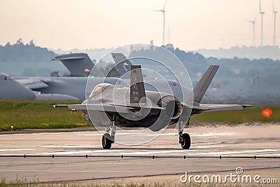 Vermont Air National Guard's 158th Fighter Wing Lockheed Martin F-35 Lightning II fighter jet. Germany - May 17, 2022 Editorial Stock Photo