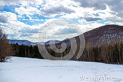 Vermont countryside in the winter Stock Photo