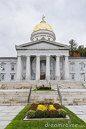 Vermont state capitol building and stairway to entrance Stock Photo