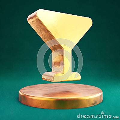 Vermouth Glass icon. Fortuna Gold Vermouth Glass symbol on golden podium Stock Photo