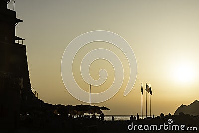 Vernazza Harbour sunset , Cinque Terra, Italy Editorial Stock Photo