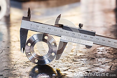 Vernier caliper measurement Stock Photo