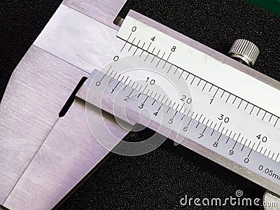 Vernier Caliper scale detail Stock Photo