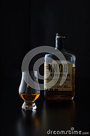 100 proof Kentucky straight bourbon whiskey Editorial Stock Photo