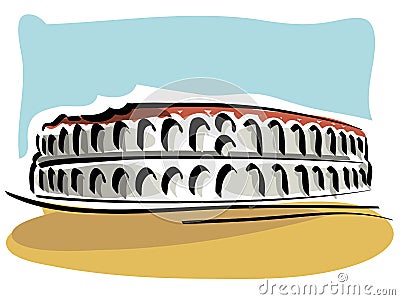 The Verona Arena Vector Illustration