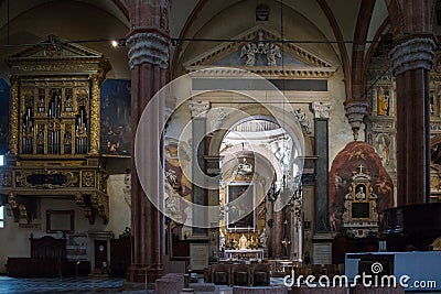 Verona Cathedral the interior Editorial Stock Photo