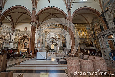 Verona Cathedral the interior main halls Editorial Stock Photo