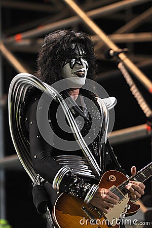 Kiss ,Tommy Thayer during the concert Editorial Stock Photo