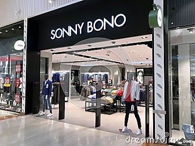 Entrance of Sonny Bono Mens cloth store Editorial Stock Photo