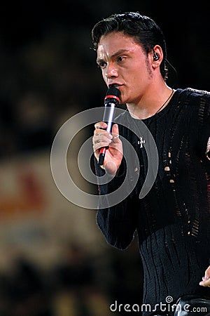 Tiziano Ferro, during the show Editorial Stock Photo