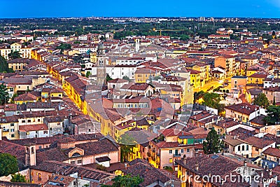 Verona rooftops of old town view from above Stock Photo