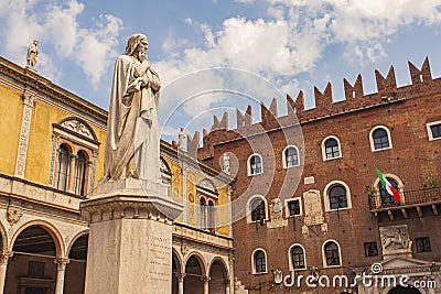 Verona`s Dante statue 5 Stock Photo