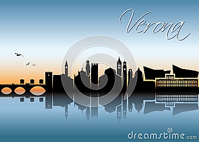 Verona skyline - Italy - illustration Vector Illustration