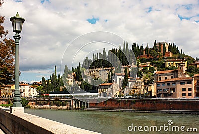 Verona, view toward Castel San Pietro Stock Photo