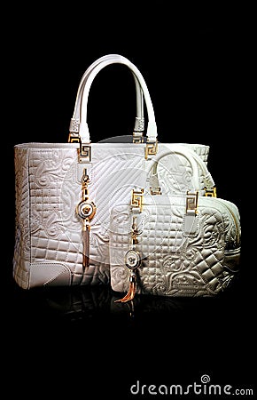 Versace ladies leather handbags Editorial Stock Photo