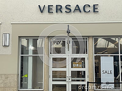 Versace store at Orlando Vineland Premium Outlets in Florida Editorial Stock Photo