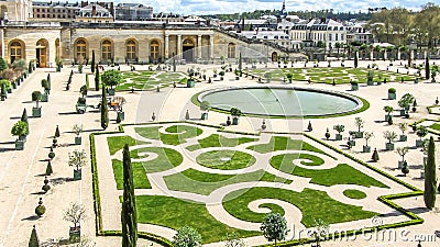 Versailles, France - April, 2012: Gardens of the Versailles Palace near Paris, France. Editorial Stock Photo