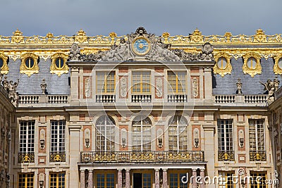 Versailles Palace, exterior view detail, France. Editorial Stock Photo