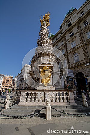 Architecture in the Vienna city center on a sunny spring day Editorial Stock Photo