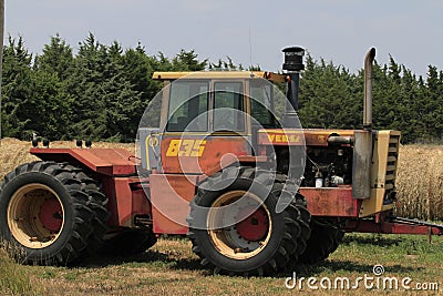 A 835 VERSATILE farm tractor in a farm field with sky Editorial Stock Photo