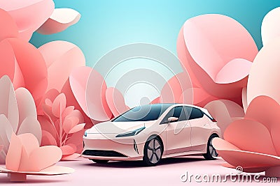 Versatile Hybrid car mockup. Generate Ai Stock Photo