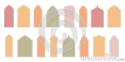 Versatile Islamic Style Borders and Frame Design Templates. Oriental Modern Boho Window and Arch Illustrations Vector Illustration