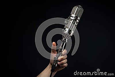 Versatile Microphone arm holding. Generate Ai Stock Photo