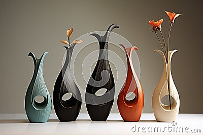 Versatile Modern vases set. Generate Ai Stock Photo