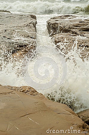 Versatile nature and a roaring sea in San Diego USA - Free your mind at the beach Stock Photo