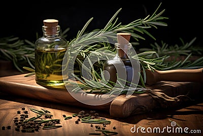 Versatile Rosemary oil spices. Generate Ai Stock Photo