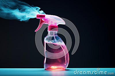 Versatile Spray bottle solution for cleaning. Generate ai Stock Photo