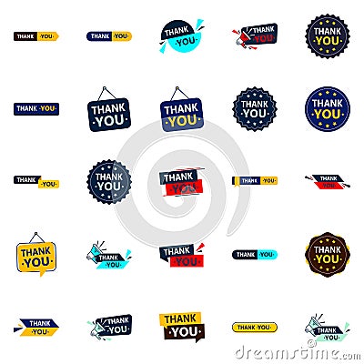 25 Versatile Vector Designs for Thank You Messages Vector Illustration