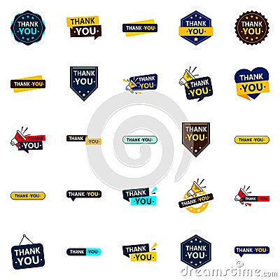 25 Versatile Vector Designs for Thank You Messages Vector Illustration