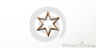 Rustic wood star icon for versatile and natural designs Stock Photo