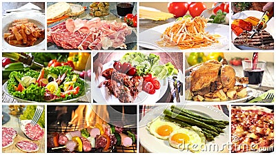 Verschiedene köstliche Lebensmittelrezeptcollage Verschiedene köstliche Lebensmittelrezeptcollage