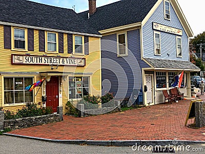 Quaint Waterfront Shops in Portsmouth, New Hampshire in New England Editorial Stock Photo